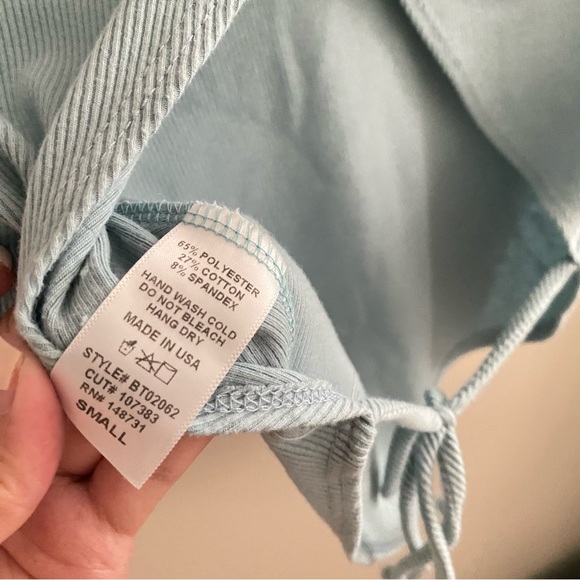 Blue Blush Light Blue Open Back Crop Top - Picture 5 of 5